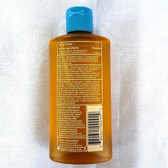 Vacation Chardonnay Oil SPF 30 Broad Spectrum Sunscreen 3.4 Fl Oz 100 mL New - Picture 3 of 6